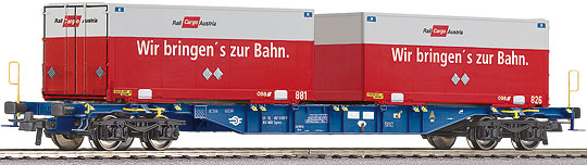 Container carrier car<br /><a href='images/pictures/Roco/66624.jpg' target='_blank'>Full size image</a>